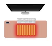 Heated Mouse Pad,80×33cm Office Desk Mat,5 Levels Heating & 4 Hours Automatic Shut-Off,Gaming Mousepad for Keyboard Laptop Office and Home (Pink)