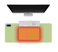 Heated Mouse Pad,80×33cm Office Desk Mat,5 Levels Heating & 4 Hours Automatic Shut-Off,Gaming Mousepad for Keyboard Laptop Office and Home (green)