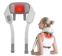 Heated Neck and Shoulder Massager, Acupressure kneading Massager, Professional 6D Acupressure Shoulder Massager, simulates Human Hands to Relieve deep Tissue Pain, Dual-Mode Speed Adjustable Back