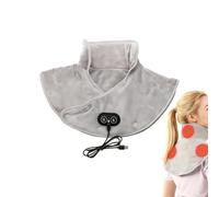Heated Neck and Shoulder Wrap | Electric Warmer with Vibration Massager - Auto Shut-Off Weighted Electric Heat Pad - for Women Men Elderly Workplace Daily Relaxation Cold Weather
