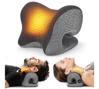 Heated Neck Stretcher Graphene Heating Cervical Traction Device Pillow (Gray)