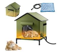 Heated Outdoor Cat House for Outsid-Wide Winter Shelter for Ferals - Cat House for Outdoor Cats, Heated House for Outside Weatherproof Insulated Protection 22.5 x 17 x 17