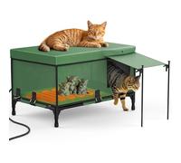 Heated Outdoor Cat Shelter, Water-Resistant with Heating Pad & Elevated Base for Winter Protection