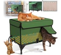 Heated Outdoor Cat Shelter - Waterproof Insulated Pet Kennel with Adjustable Temperature for Winter Protection