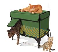 Heated Outdoor Shelter for Stray Cats - Temperature Control Winter Protection, Insulated Design for Feline Comfort