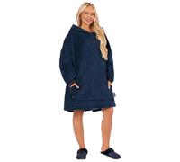 Heated Oversized Sherpa Fleece Hoodie Blanket OHS Navy One Size