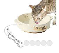 Heated Pet Water Bowl - Ceramic Automatic Heater, Constant Temperature Maintenance with Large Capacity Design | Indoor Winter Protection for Dogs Cats Rabbits Birds, 18cm/7.09 inches