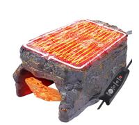 Heated Reptile Hides and Caves - Resin Reptile Cave with Heated Basking Stage, Turtle Basking Rock, Tank Decor for Lizards, Turtles, Snake, Gecko