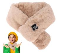 Heated Scarf, Adjustable USB Neck Heating Detachable Plush Warming Neck Wrap Scarf for Boys Girls Women Autumn Winter Indoor Outdoor Use(Camel)