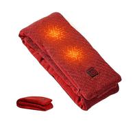 Heated Scarf - Woolen 80x11cm Carbon Fiber Heating Piece 5V 5W | USB Rechargeable Neck Warmer Battery Powered | 3 Temperature Levels Adjustable Washable Unisex Scarf for Winter Outdoor Travel