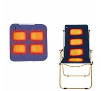 Heated Seat Cushion, 5V/2A Portable USB Heating Pad with 3 Heat Settings, USB Rechargeable Heating Pad, Quick Heating, for Outdoor Bleaching, Camping, Fishing (Navy Blue/45 x 45 cm)