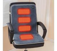 Heated Seat Cushion for Office, USB Heated Seat Pad, 3-Temperature, Office Chair Pad for Back Waist HIPS Thighs Home Office Use (Grey)