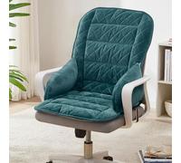 Heated Seat Cushion with 3 Heat Levels, USB Heating Thickened Seat Warmer, Detachable Headrest Seat Chair Handrail for Home Dining Room Chair(Dark Green)