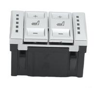 Heated Seats Button Switch, for Ford S-MAX 2006-2015, for Galaxy 2006-2015, for Mondeo MK4 2007-2015, Replace BS7T19K314AB 6M2T19K314AC, Silver Plastic Control