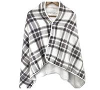 Heated Shawl 31x53.5in 3 Level Cordless Plaid Wearable Heated Blanket with Buttons Fast Heating Rechargeable Blanket Portable Office Chair for Women Men