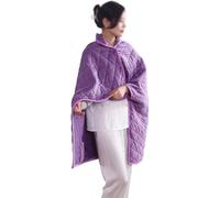Heated Shawl Wearable Electric Blanket with Three Temperature Control Buttons, Warm and Comfortable, Machine Washable Suitable for Home and Office Use(Purple,Without Zip)