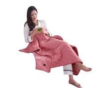 Heated Shawl, Wearable Heated Blanket Portable Electric Heating Blanket USB 3-Speed Shawl Powered Warmer Bed Mat for Home Office(Pink,100X140CM no Zipper)