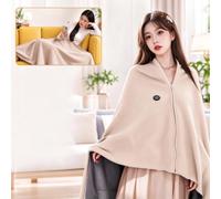 Heated Shawl Wraps for Women USB Wearable Blanket, Cordless Battery Powered | Front Zipper Poncho Keeps It On, No Slipping, 3 Heat Settings, Soft Fleece Lining, Hands Free, Washable