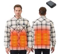 Heated Shirts for Men Heated Shirt with Battery USB 7.4V 16000mAh, Heated Jacket 3 Heating Zones for Outdoor Activitie, White, XL