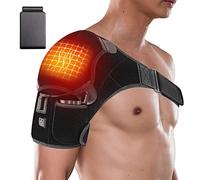 Heated Shoulder Support Brace Wrap - Portable Electric 3 Heating Setting Cableless Infrared Pad with Hot&Cold Therapy for Rotator Cuff, Dislocated Ac Joint, Frozen Shoulder Pain Relief Patches
