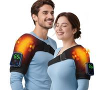 Heated Shoulder Wrap with Massager, Shoulder Heating Pad, 7 Temperature Control, 3 Time, and 3 Vibration Adjustment for Man or Woman