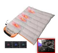 Heated Sleeping Bag with Compression Bag, Cotton Mummy Electric Blanket for Camping, Lightweight Envelope Style for Backpacking and Hiking