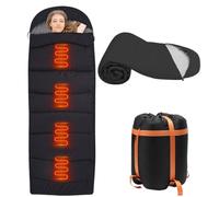 Heated Sleeping Bags for Adults Cold Weather, 4PCS Heating Areas Sleeping Bags Compact Sleeping Bag Camping Essentials Cotton Sleeping Bag for Backpacking Camping Hiking