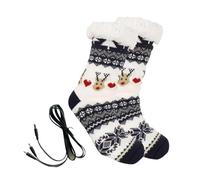 Heated Slipper Socks - USB Heated Foot Warmer, Comfortable Indoor Floor Sockss, Anti Slip Winter Feet Socks| For Women Men Adults Housewives Home Office Apartment Living Room Study Cold Mornings