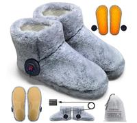 Heated Slippers Boots for Women Men, Rechargeable Socks Booties Foot Warmer | Premium for Indoor,Max 8H Electric Graphene Heating with Built-In Battery for Cold Feet,Washable/Detachable/Lightweight/Relax