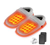 Heated Slippers - Foot Warmer for Men & Women, Electric Heating Slippers, Upgraded 4000mAh Battery Pack & Heating Element