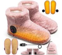 Heated Slippers for Cold feet,Rechargeable foot warmer | Premium for Indoor, heated boots,electric Foot Warmer, Built-in Battery, Max 8h Long Lasting Graphene Heating, Washable