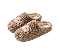 Heated Slippers for Men and Women - Couples Rechargeable Warm Winter House Shoes, Cozy Plush Indoor Outdoor Fuzzy Non-Slip Slippers, Soft Flat Bottom Bedroom Shoes for Comfort Coffee