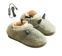 Heated Slippers for Women, Heated Slippers for Women - Warm Booties Plush Slippers Foot Warmer,USB Heated Shoes for Home Fuzzy Slippers Foot Warmers for Home, Travel,