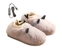 Heated Slippers Women | Heating Booties Foot Warmer Plush Slippers | USB House Heated Shoes, Feet Warmers Fuzzy Plush for Home, Travel, Bedroom
