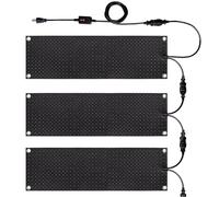 Heated Snow and Ice Melting Mats Walkway, Non Slip Rubber Heated Mat with Power Cord 3 in/H Speed for Entrances Heat Track Snow Melting Mats Outdoor Stairs Snow Removal (3pcs, 10x48in)