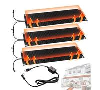 Heated Snow Melting Mat - Outdoor Waterproof & Flexible Heating Mat for Fast Clearing of Ice on Paths, Pavements and Steps (Black-3 Pcs,10inx35.4in)