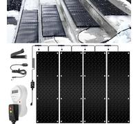 Heated Snow Melting Mat with Timer, Slip-Resistant Rubber, 2 in/h Speed for Winter Outdoor Stairs, Steps, Doorways, Walkways, 4 Pcs, 10in Each