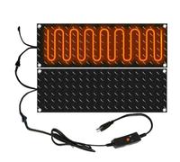 Heated Snow Melting Mats Heated Sidewalk Mat No-Slip Snow and Ice Melt,Outdoor Rubber Heateds Mat with Power Cord,Electric Snow Melting Mats for Decks Stair Step Doorway,2 PCS,23.6 * 12 Inch