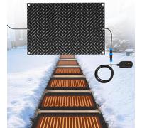 Heated Snow Melting Mats Outdoor,Heated Outdoor Mats,Non Slip Rubber Heated Mat with Power Cord, 3" Speed Snow and Ice Heated Pad for Winter Outdoor Stair Step Doorway Walkway (47.99 * 10 inch)