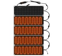 Heated Snow Melting Pads for Outdoor,Rectangular Snow Melting Mat, Melts Ice Heated Pad No-Slip Rubber Mat with 1.8m Power Cord,or Roofs Stairs Doorways Lawns Heateds Walkway Mats,5 PCS,25.4*121.9cm