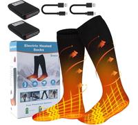 Heated Socks, 3.7V 6000mAh Electric Rechargeable Battery Socks for Men and Women, Winter Thermal Thick Insulated Foot Warmers for Cycling, Skiing, Skating, Hiking, Fishing, Outdoor Sports
