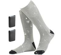 Heated Socks, 5V 4000mAh Rechargeable Heated Socks for Men & Women, Smart Washable Foot Warmer for Camping Fishing Skiing Skating Hiking Outdoor Work (Grey)
