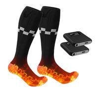 Heated Socks for Men,iKuchelife 2 x 7500 mAh Batteries Electric Heated Socks Rechargeable Wool Foot Warmer, 2 Heating Wire Heating Sock with 4 Temperatures for Whole Sole of the Foot