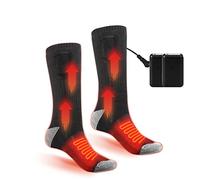 Heated Socks for Men Women,4000mAh Rechargeable Electric Heated Thermal Socks with Battery for Winter Foot Warmer Skiing Hiking Hunting (black, one size)