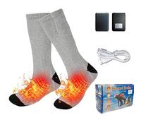 Heated Socks for Men Women 5V 4000mAh Rechargeable Washable Electric Socks Heated Socks Women for Winter Outdoor Camping, Cycling, Skiing, Skating, Hiking-2 Batteries Included (One Size) (Grey)