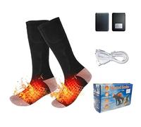 Heated Socks for Men Women 5V 4000mAh Rechargeable Washable Electric Socks Heated Socks Women for Winter Outdoor Camping, Cycling, Skiing, Skating, Hiking-2 Batteries Included (One Size) (Black)