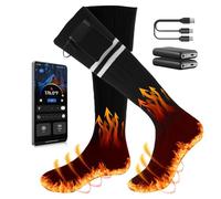Heated Socks for Men Women,5V/5000mAh Rechargeable Heated Socks with APP Control, 4 Temperatures,Electric Heating Warm Socks, Washable Winter Foot Warmers for Skiing, Camping, Hiking (black, M)