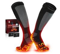 Heated Socks, Heated Socks for Men and Women, the Solution for Maximum Heating Area in 2025, 5 V, 6000 mAh, Rechargeable Heating Socks for Skiing, Outdoor, Camping, Hiking (Size M)
