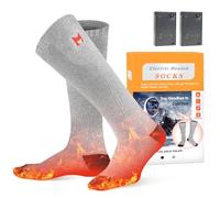 Heated Socks, MUTOUHE Electric Heated Socks for Men Women, Battery Foot Warmer Socks for Winter Outdoor Sports - Skiing, Camping, Fishing, Hiking (Grey)