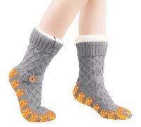 Heated Socks - Non Slip Electric Socks | Rechargeable Bottom Foot Warmer | Heat Settings Rechargeable Electric Heated Thermal Sock Suitable For Skiing Winter Camping Hiking Outdoor
